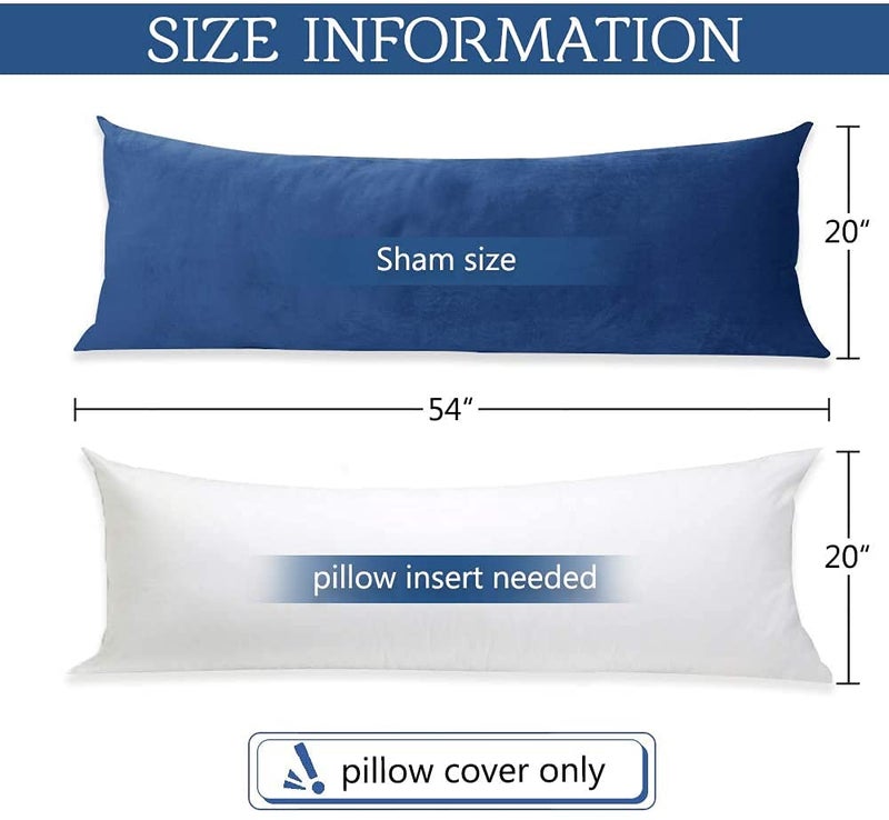 Cottonfry Ultra Soft Velvet Body Pillow Cover/Case Pillowcase with Hidden Zipper, Zippered Body Pillow Case (Black, 20x54) - Image 4