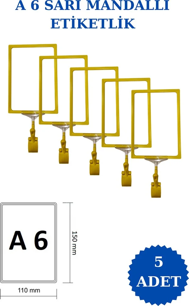 İstanbul Manken Istanbul Model 5 Pieces A6 Latch Shelf Label Basket Label Framed Label Holder Donkey Hanger
