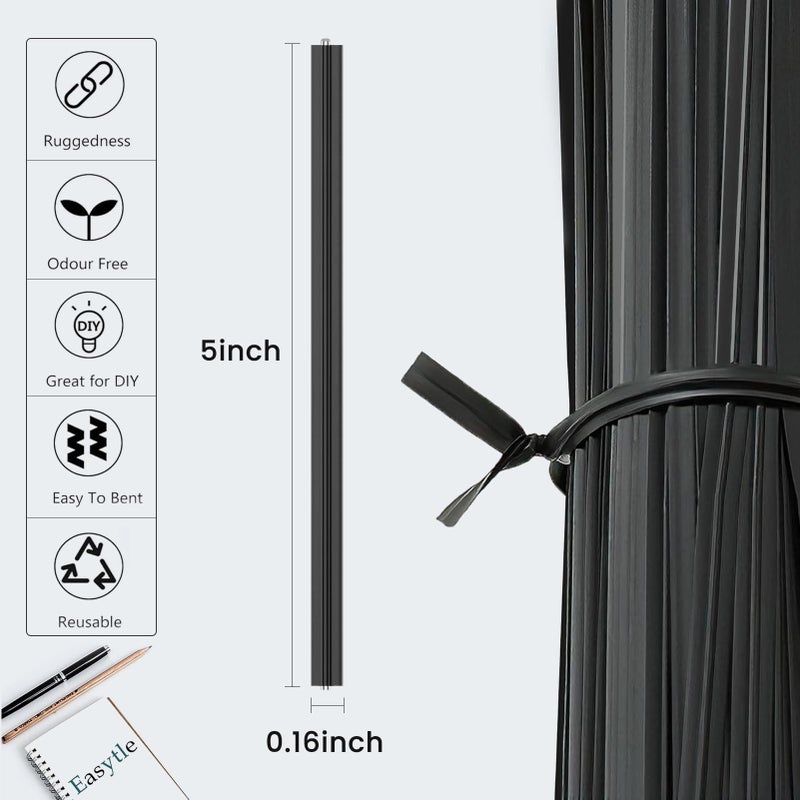 Easytle 400 Pcs Twist Ties For Bags 5"" Cable Ties Bag Twist Ties For Cord Twist Bread Ties Reusable Black Plastic Coated Ties Heavy Duty Bread Ties Twist Wire Ties For Household And Office Use - Image 3