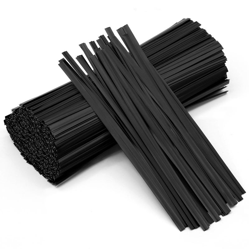 Easytle 400 Pcs Twist Ties For Bags 5"" Cable Ties Bag Twist Ties For Cord Twist Bread Ties Reusable Black Plastic Coated Ties Heavy Duty Bread Ties Twist Wire Ties For Household And Office Use - Image 1