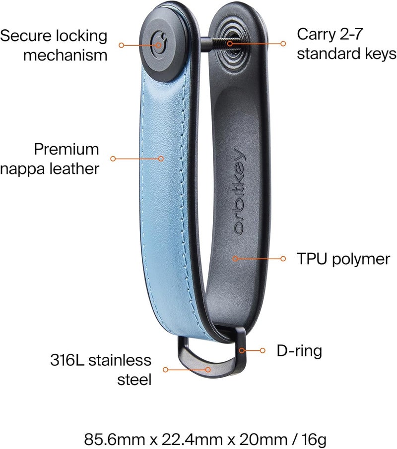 Orbitkey Key Organizer Hybrid Leather - Lake Blue - Image 5