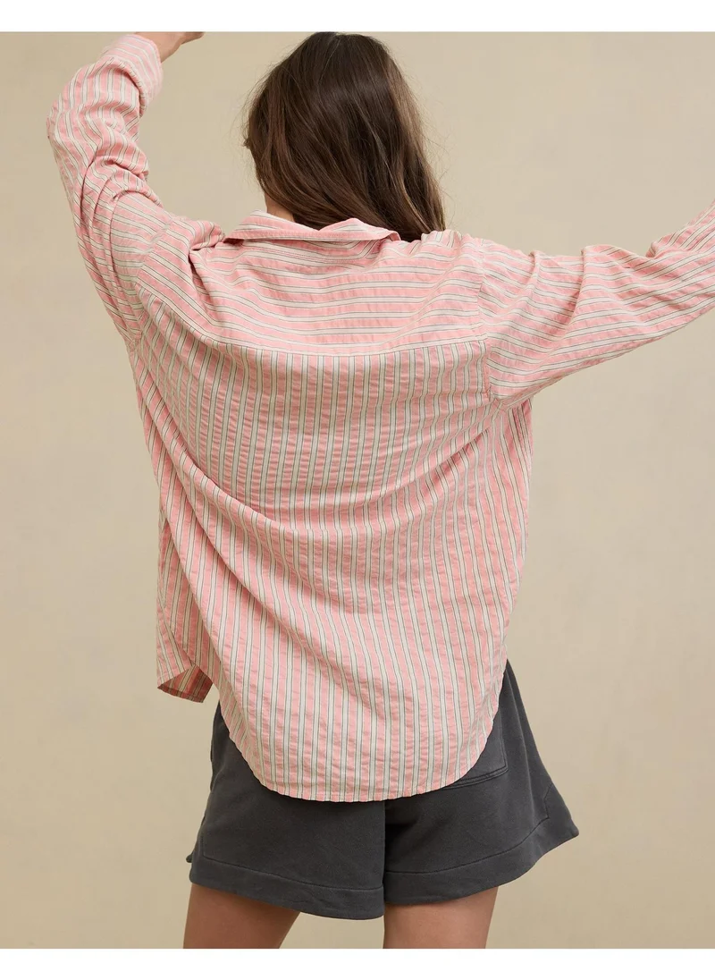 Aerie Oversize Checkered Seersucker Shirt