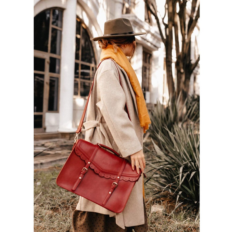 ECOSUSI ECOSUSI Womens Briefcase Leather Messenger Laptop Work Bags for Women Fit 15.6" Laptop  - Image 2