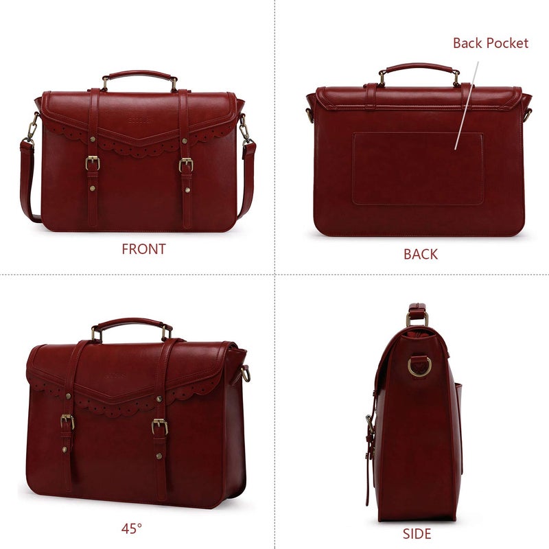 ECOSUSI ECOSUSI Womens Briefcase Leather Messenger Laptop Work Bags for Women Fit 15.6" Laptop  - Image 3