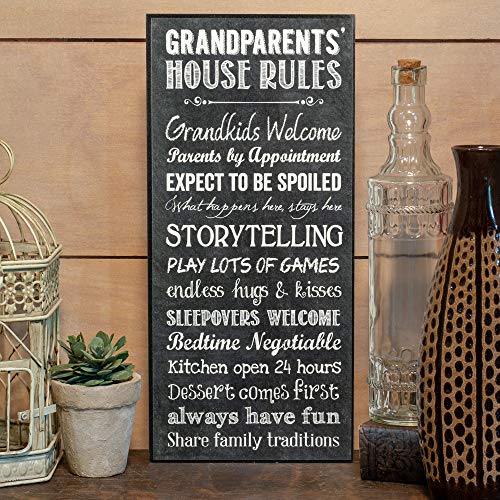 P. Graham Dunn Grandparents House Rules Decorative Wall Art Sign Plaque, 12 x 6 White Mounted Print - Image 2