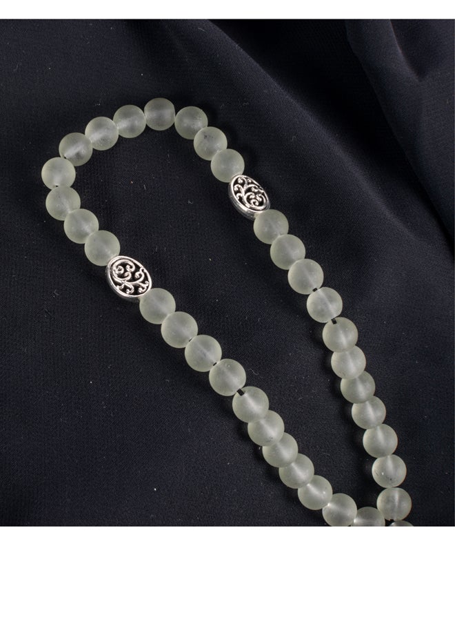 The Black Pearl Accessories Fabulous Gray Opal Stone Prayer Bead of 33 Beads  - Image 4