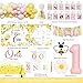 Fiesec First Bee Day Decorations Girl 108PCs Honey Bee Themed 1st Birthday Party Supplies with So Sweet to Bee One Backdrop Banner Pink Yellow Balloon Garland Kit Tablecloth - Image 4
