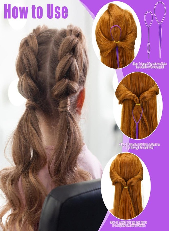 ProSuites 32 Colored Elastic Ties, 1700 Pieces Rubber Bands With 14 Styling Tools, Hair Tie Cutter and Accessories for Girls, Baby, Toddler, Kids - Image 4