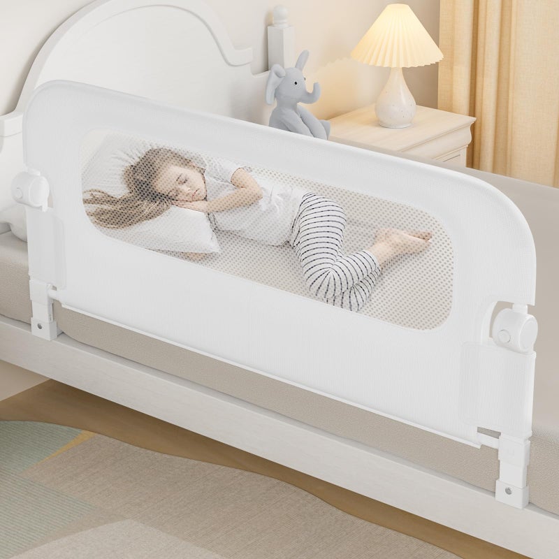 NUTIKAS Baby Bed Rail Guard for Toddlers -47" Toddler Bed Rails for Twin, Full, Queen, King Bunk Size Bed Swing Down Bedrail Extral Tall Child Safety Side Railing Guards for Kids - Image 1