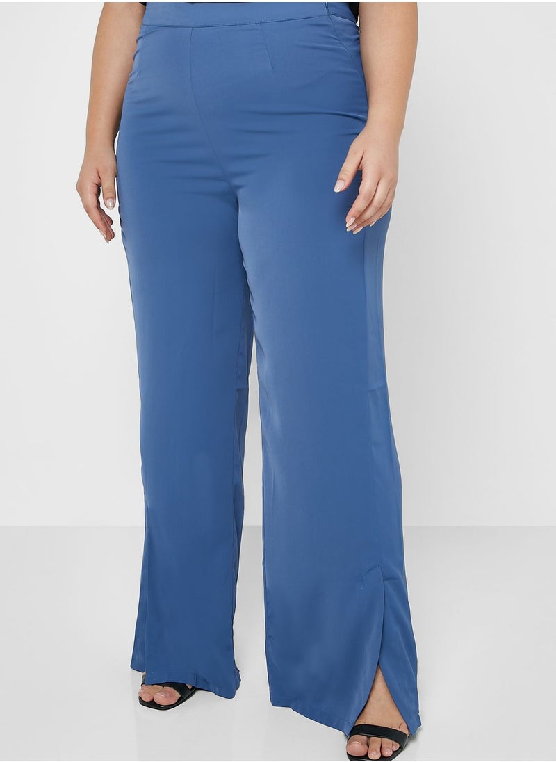 Ella Plus - Slit Hem Detail High Waist Pants - Image 1