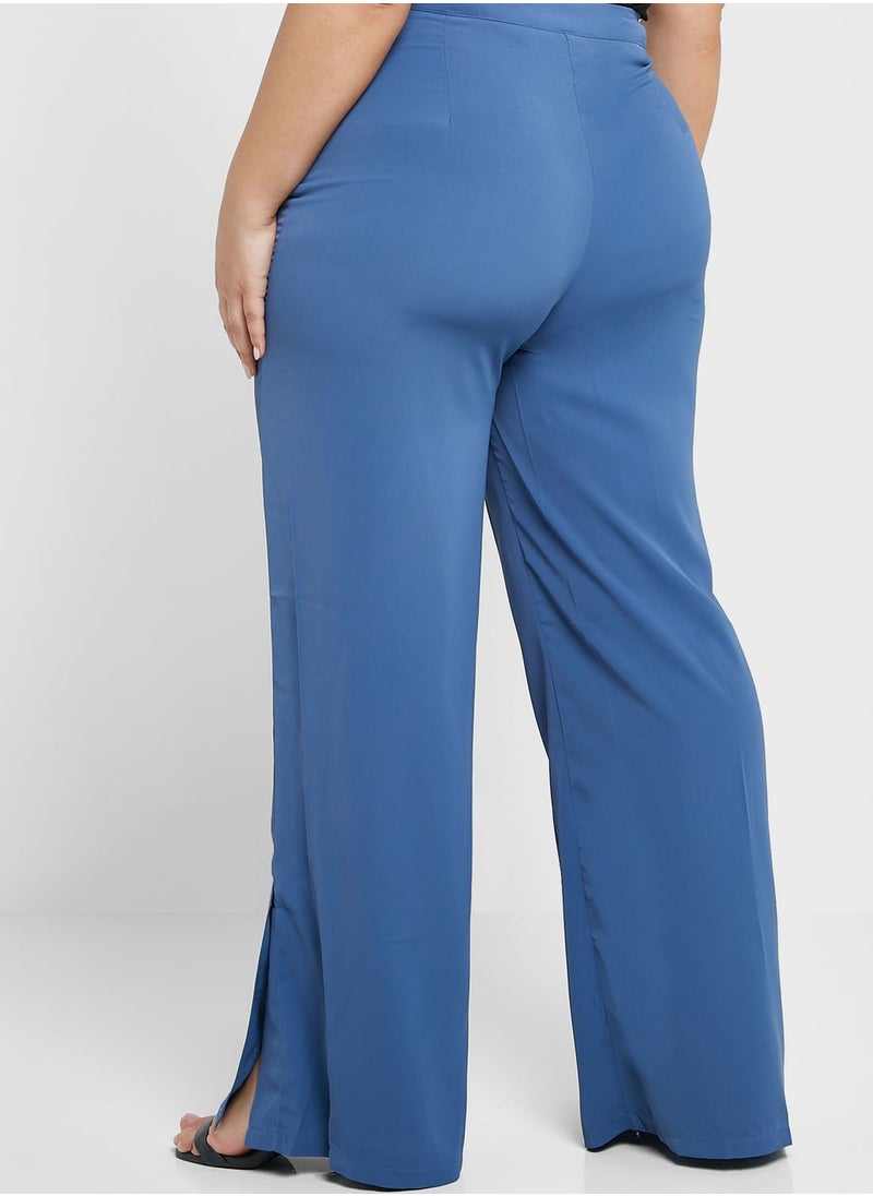 Ella Plus - Slit Hem Detail High Waist Pants - Image 1