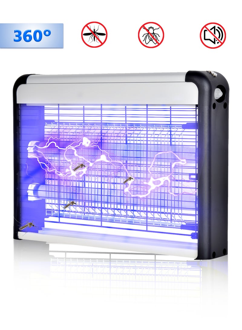 20W Dual-LED Electric Bug Zapper with 1600V High Voltage ,Noise-Free Design,Hanging Chain Design,for Home, Office, School,Restaurants,Kitchen - Image 1