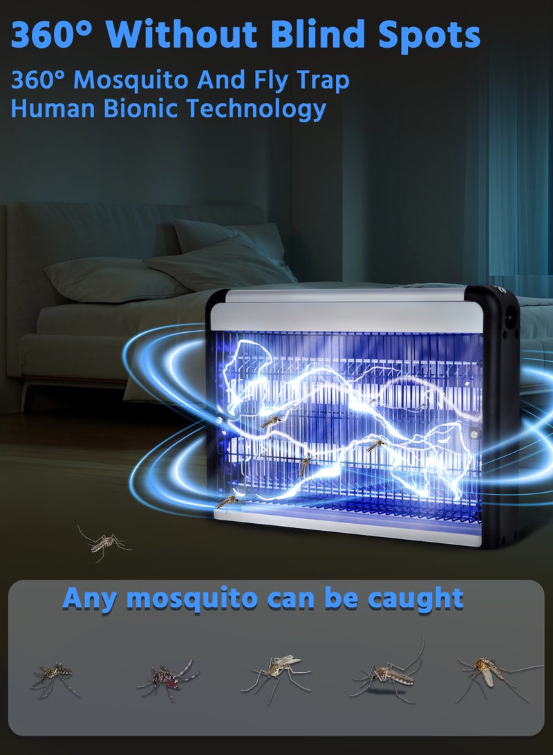 20W Dual-LED Electric Bug Zapper with 1600V High Voltage ,Noise-Free Design,Hanging Chain Design,for Home, Office, School,Restaurants,Kitchen - Image 3