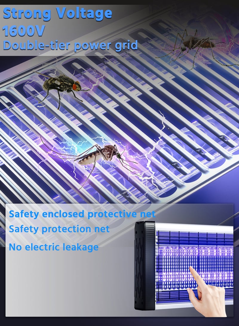 20W Dual-LED Electric Bug Zapper with 1600V High Voltage ,Noise-Free Design,Hanging Chain Design,for Home, Office, School,Restaurants,Kitchen - Image 4