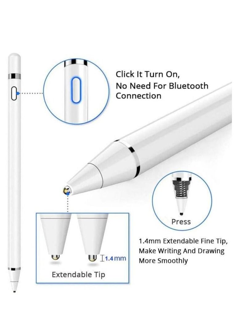 Active Stylus Pens for Touch Screens, Digital Stylish Pen Pencil Rechargeable Compatible with Most Capacitive Touch Screens - Image 2