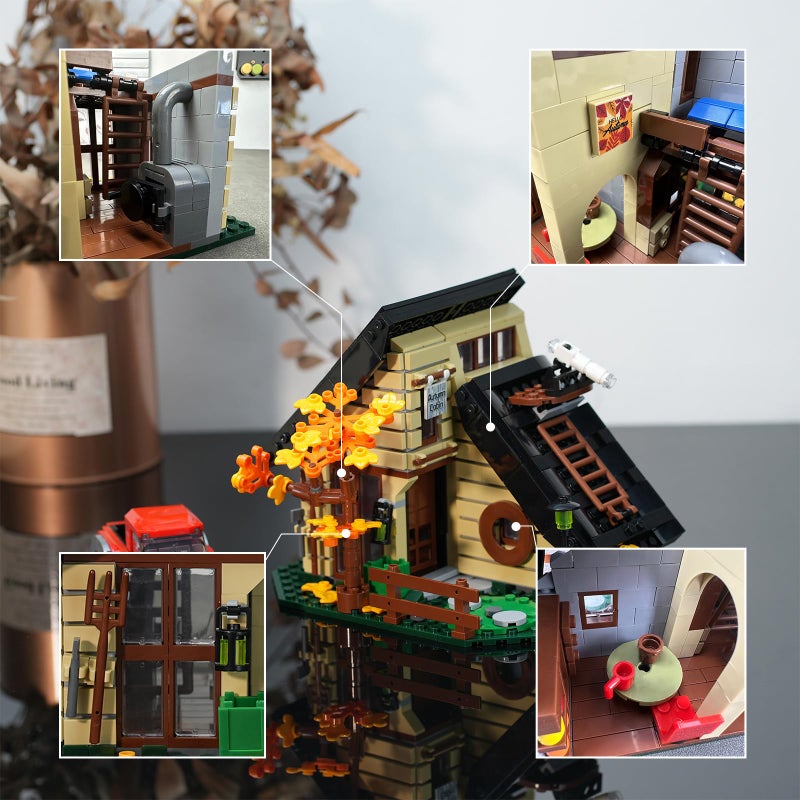 CHUANGPIN House Building Set Compatible with Lego for Adults,A Frame Cabin Toy for Architecture Lovers,Gift for Halloween,Christmas Home Decor 696 pcs - Image 5