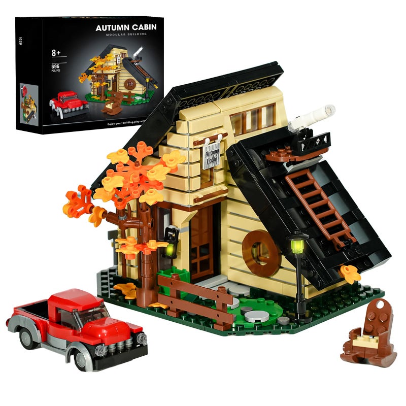 CHUANGPIN House Building Set Compatible with Lego for Adults,A Frame Cabin Toy for Architecture Lovers,Gift for Halloween,Christmas Home Decor 696 pcs - Image 1