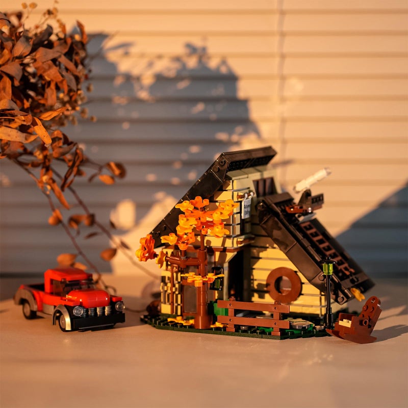 CHUANGPIN House Building Set Compatible with Lego for Adults,A Frame Cabin Toy for Architecture Lovers,Gift for Halloween,Christmas Home Decor 696 pcs - Image 4