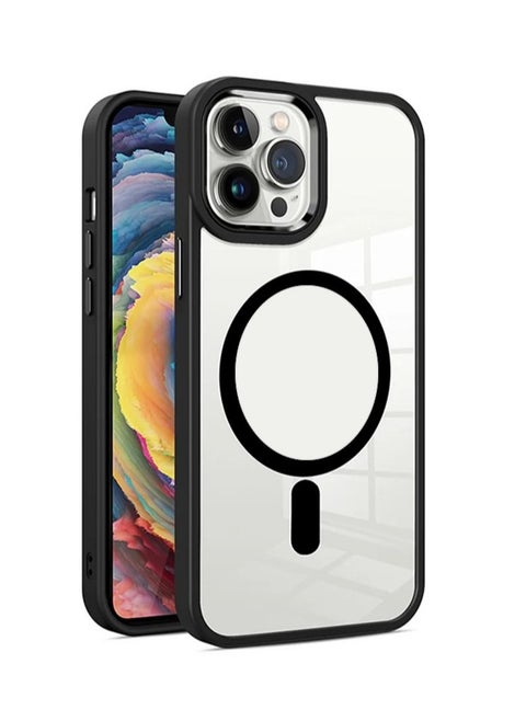 Magnetic Protective Case 360 Protection Clear Case Hard PC with Built-in Strong Magnets Compatible with MagSafe Designed for iPhone 14 Pro Max 6.7 inch - Black