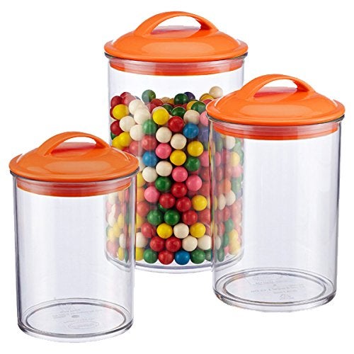 ريستون لويد أساسيات Calypso by Reston Lloyd Acrylic Storage Canisters مجموعة من 3 برتقالي - Image 2
