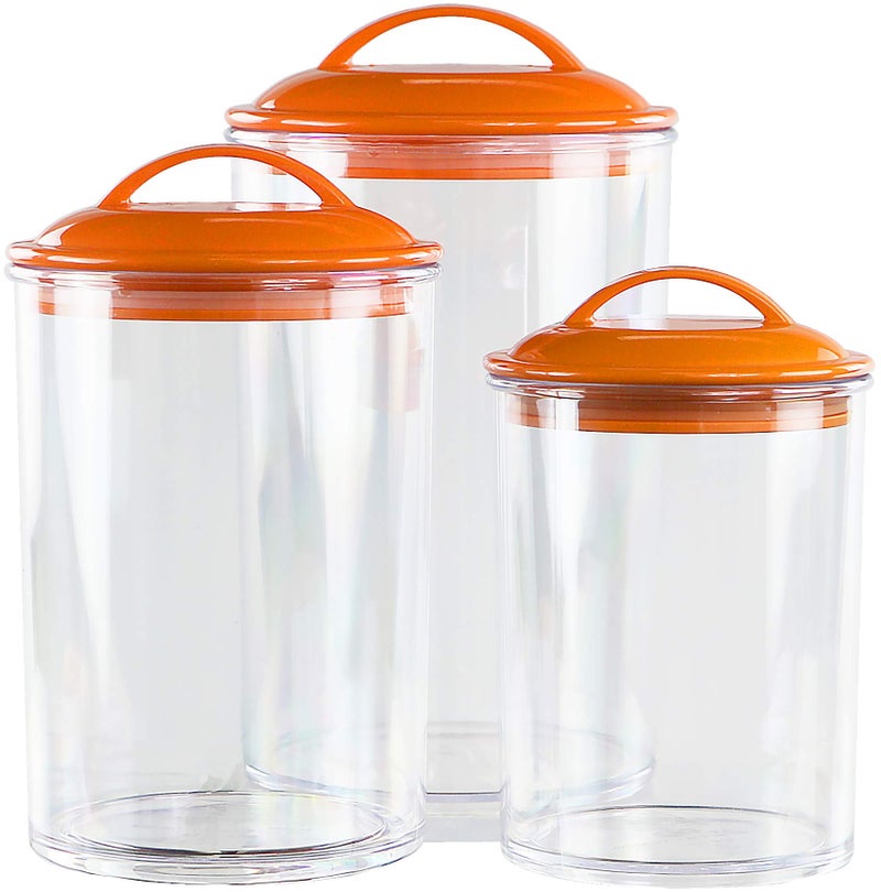 ريستون لويد أساسيات Calypso by Reston Lloyd Acrylic Storage Canisters مجموعة من 3 برتقالي - Image 3