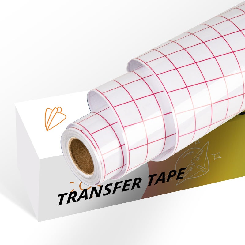 YRYM HT Transfer Tape for Vinyl 12 x 12 FT wRed Alignment Grid Transfer Paper Medium Tack Vinyl Transfer Tape for Adhesive Vinyl for Signs Stickers Decals Walls Doors Windows