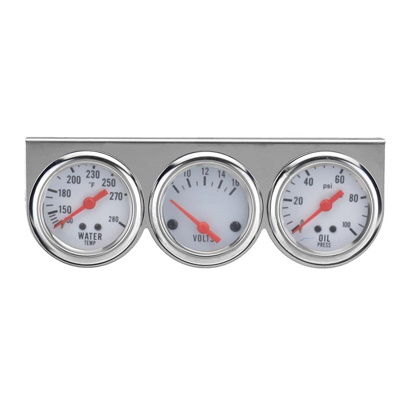 Mechanical Triple Gauge Car Voltage+Oil Pressure+Water Temp Meter Voltmeter Water Temp Oil Press Meter Pressure - Image 5