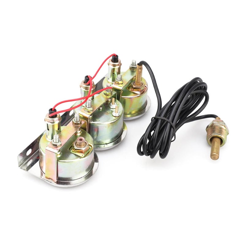 Mechanical Triple Gauge Car Voltage+Oil Pressure+Water Temp Meter Voltmeter Water Temp Oil Press Meter Pressure - Image 4
