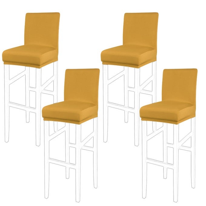 STRETCH BAR STOOL COVERS PUB COUNTER HEIGHT SIDE CHAIR COVERS WITH ELASTIC BAND GOLD 4PCS