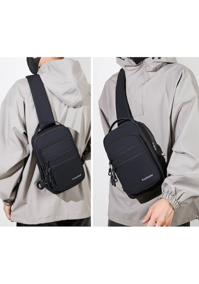 Single Strap Chest Shoulder Bag: Waterproof High-Quality Oxford Cloth, 17×7×29 Cm - USB Charging Port Bag for Daily Commute & Outdoor Use - Image 2