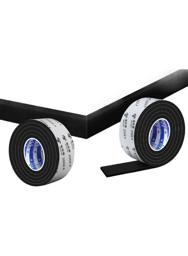 Miloch Milaiqi Thickened Strong Adhesive Black Single-Sided Anti-Static Sponge Tape, Shock-Proof And Anti-Collision Sealing Strip, Black - 50Mm Wide * 3 Meters Long [8Mm Thick] 2 Rolls - Image 1