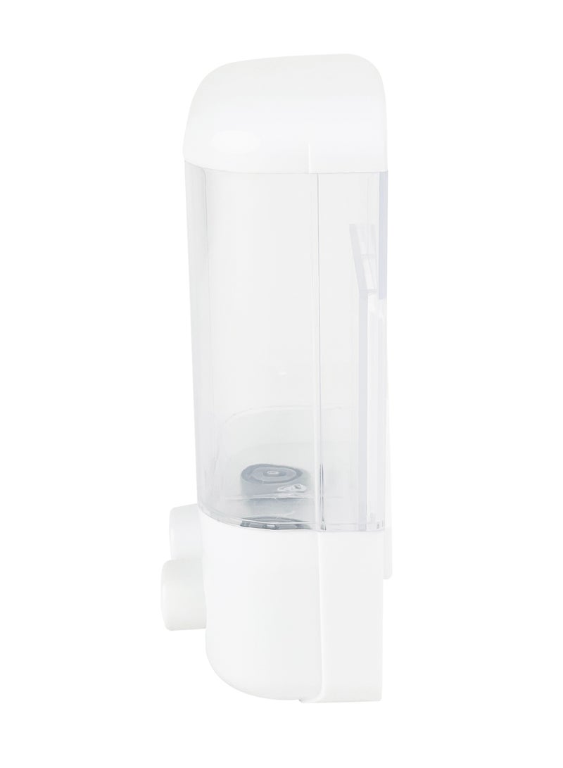 موزع صابون اليد والمطهر والجل والسوائل | آلية التوزيع اليدوية | حجرتين مزدوجتين | يمكن تركيبه على الحائط | مناسب للحمامات والمطابخ والدش والمزيد | 450 مل - Image 2