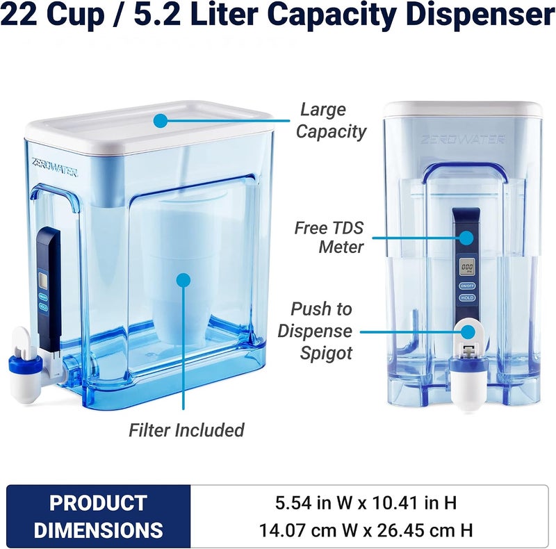 ZeroWater Culligan 22-Cup Ready-Read 5-Stage Water Filter Dispenser with TDS Meter - Image 3