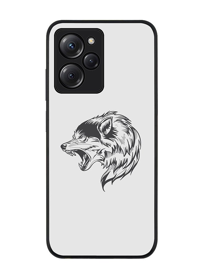 Stylizedd Rugged Black edge case for Poco X5 Pro Slim fit Soft Case Flexible Rubber Edges Anti Drop TPU Gel Thin Cover - Bear Growl - Image 1