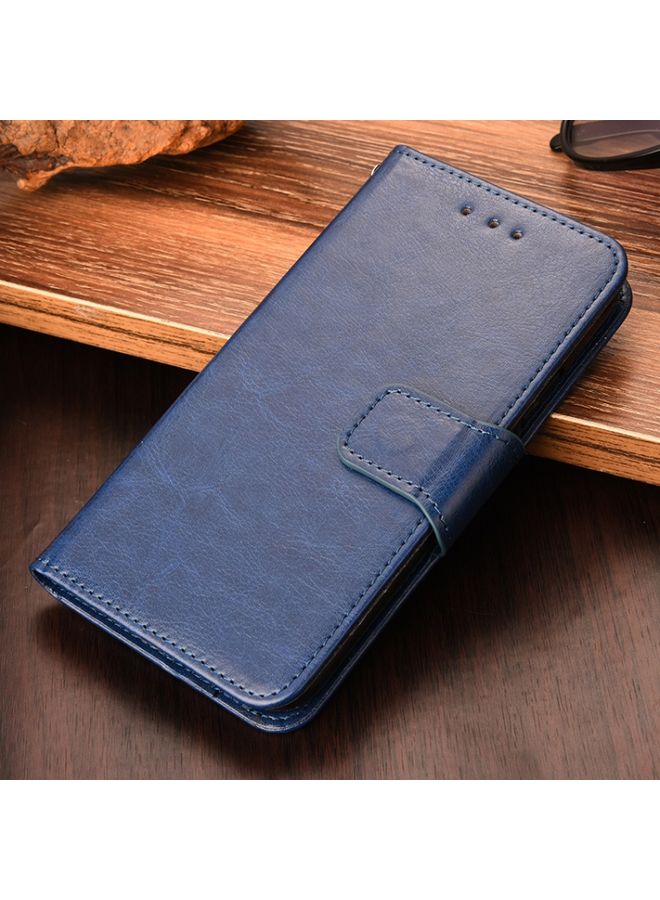 BGM Case Cover For Ulefone Note 11P Crystal Texture Horizontal Flip Leather Case with Holder & Card Slots & Wallet Royal Blue