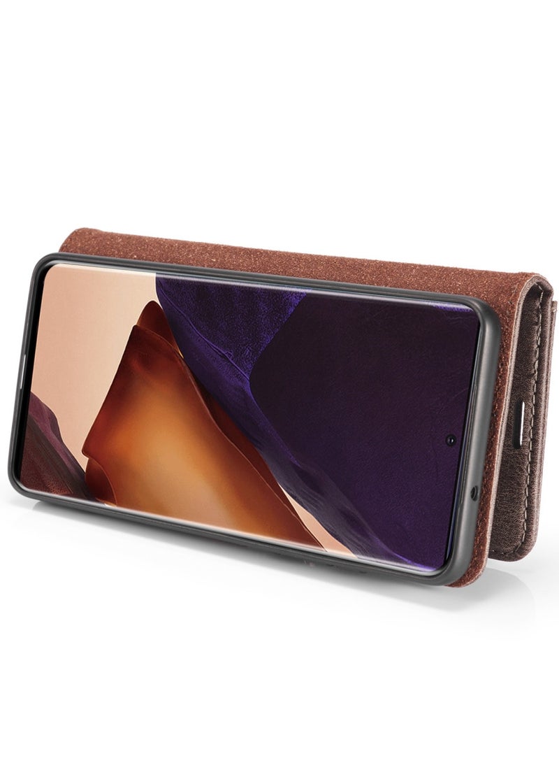 DGMING CaseMe Samsung Galaxy Note 20 Ultra 5G DG.MING Crazy Horse Texture Detachable Magnetic Leather Case - Grey - Image 5