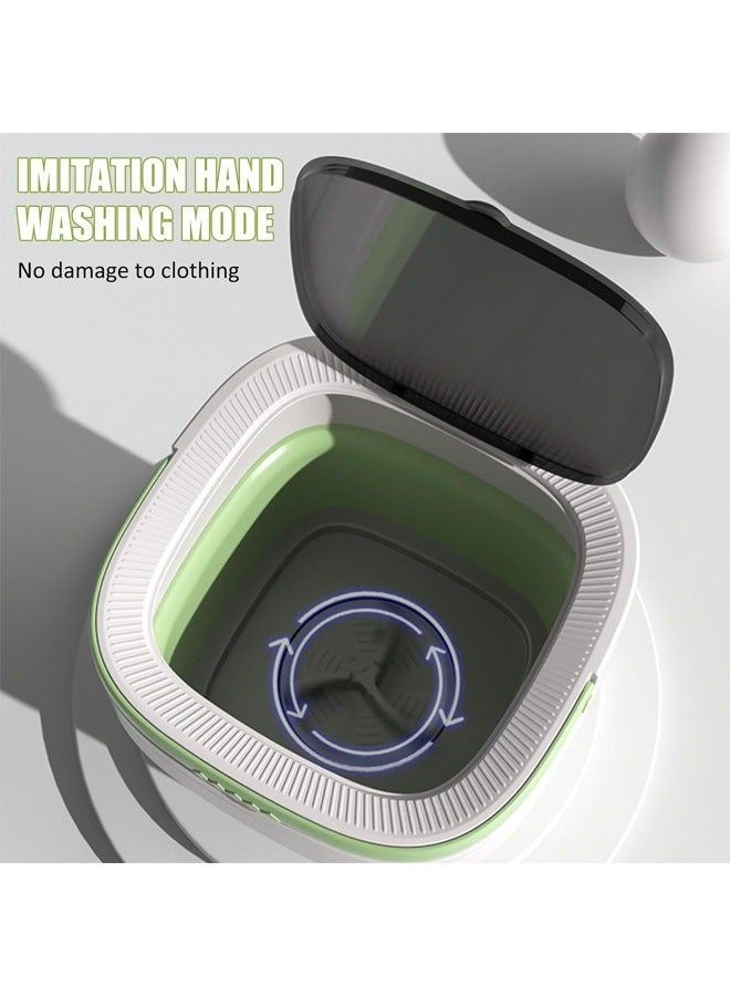 Mini Washing Machine, Foldable Portable Washing Machine, 12 L Large Capacity, Small Collapsible Laundry Washer for Apartment, Travel, RV, Underwears, Socks, Baby Clothes, Green