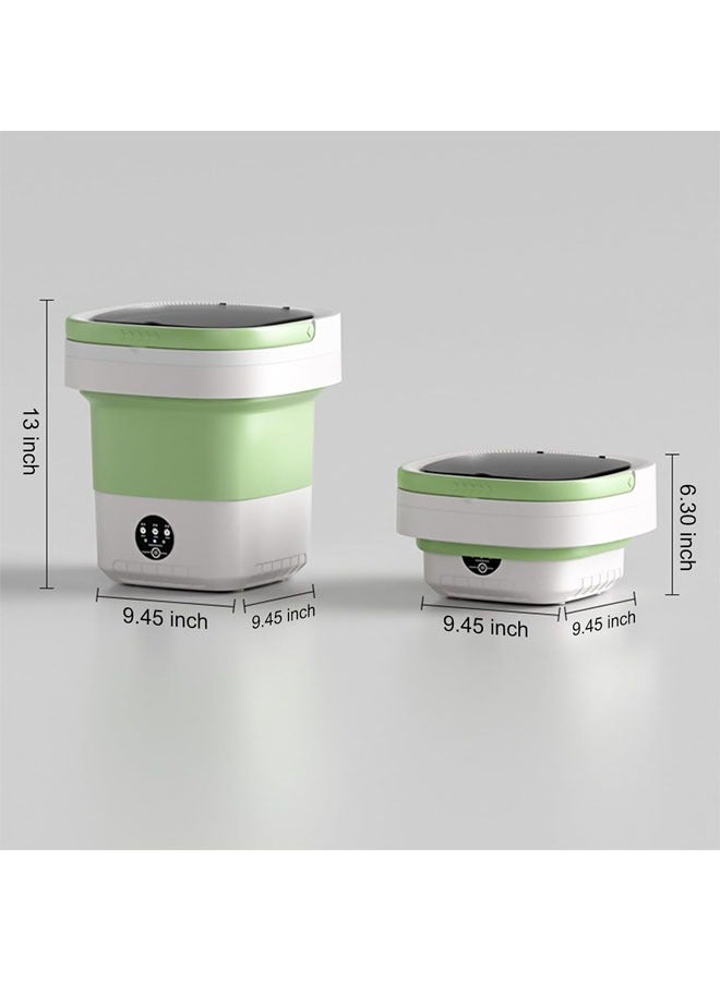 Mini Washing Machine, Foldable Portable Washing Machine, 12 L Large Capacity, Small Collapsible Laundry Washer for Apartment, Travel, RV, Underwears, Socks, Baby Clothes, Green