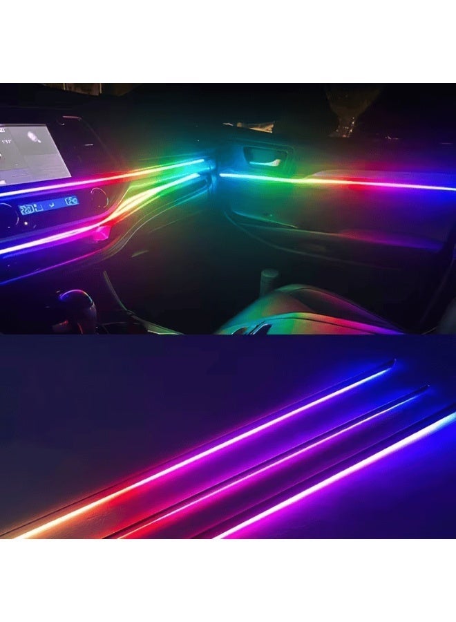 شريط إضاءة محيطية LED متعدد الألوان (قوس قزح) لمقصورة السيارة يعمل بمنفذ USB – إضاءة نيون مرنة للوحة القيادة، وغرف الألعاب، وخلفية التلفاز، والديكور المنزلي. - Image 4