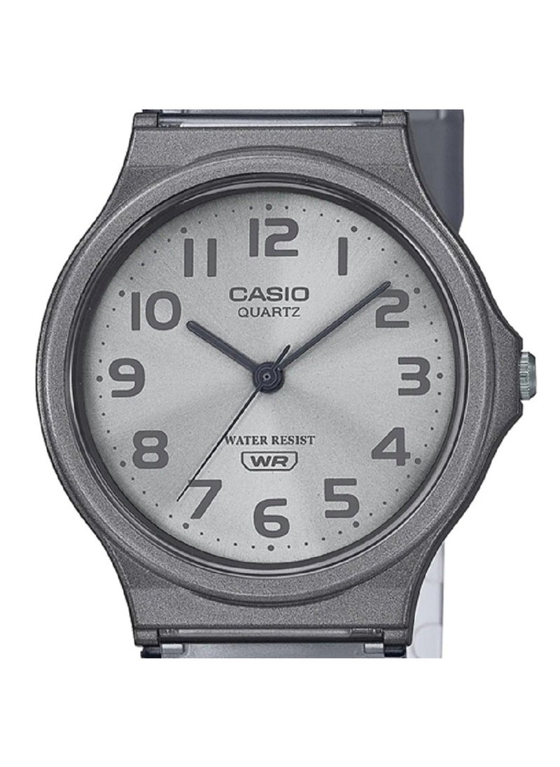 CASIO - Casio Unisex Watch Classic Casual Analog translucent color Silver Dial Resin Band MQ-24S-8BDF - Image 1