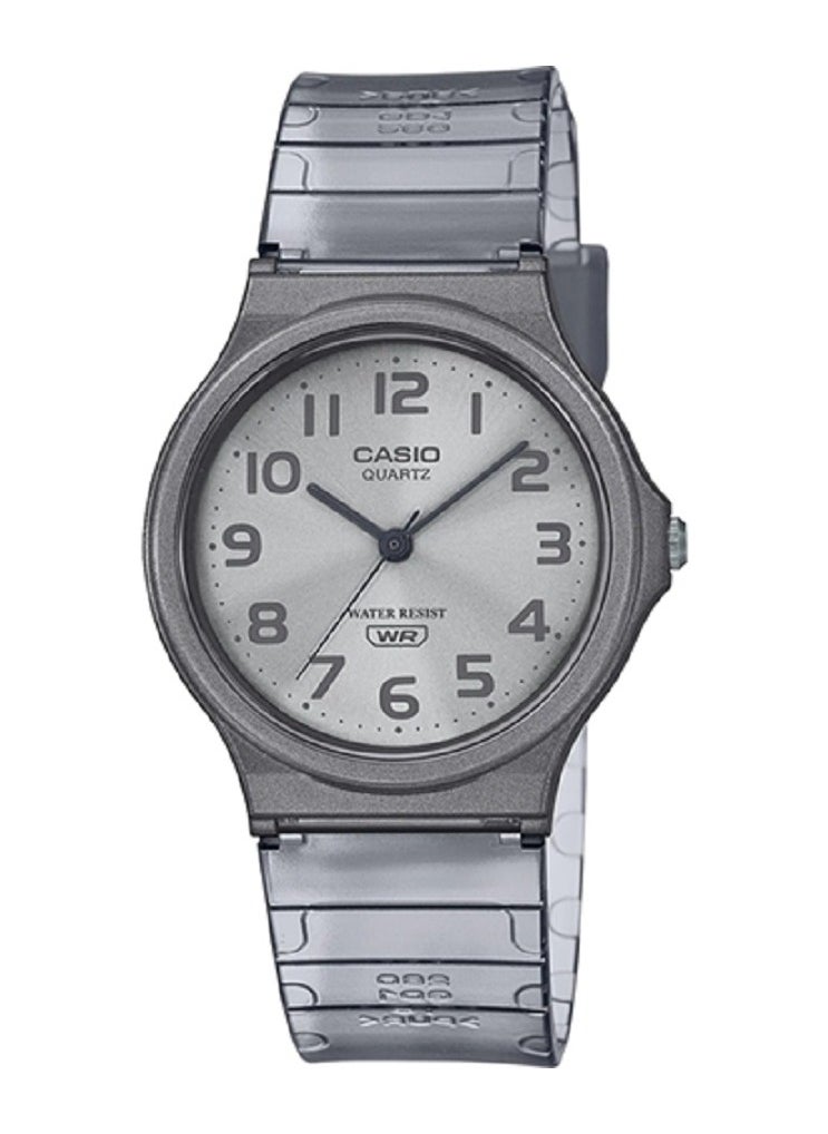CASIO - Casio Unisex Watch Classic Casual Analog translucent color Silver Dial Resin Band MQ-24S-8BDF - Image 1