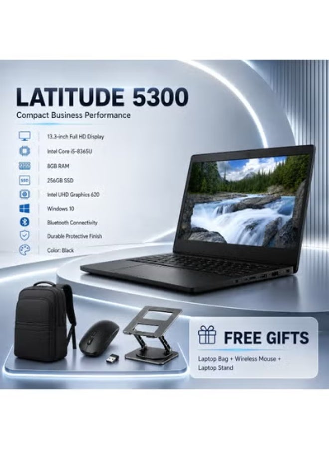 13.3 Inch FHD Business Laptop with Core i5 Processor, 8GB RAM, 256GB SSD, Integrated Graphics, Professional Operating System, Includes Free Laptop Stand, Mouse and Carry Bag for Work & Productivity - Image 1