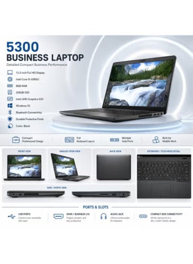 13.3 Inch FHD Business Laptop with Core i5 Processor, 8GB RAM, 256GB SSD, Integrated Graphics, Professional Operating System, Includes Free Laptop Stand, Mouse and Carry Bag for Work & Productivity - Image 3