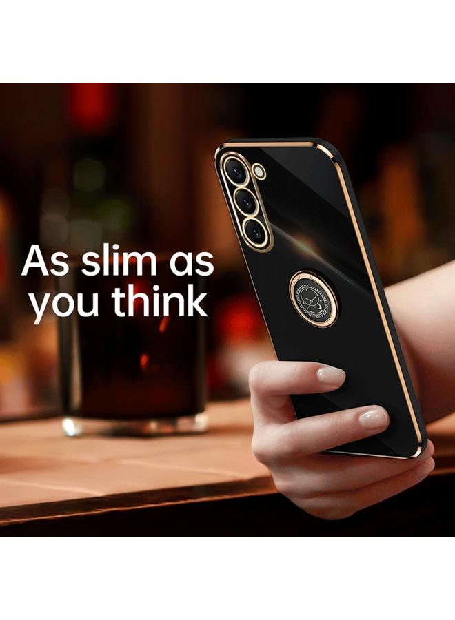 اس-توب جراب لهاتف Samsung Galaxy S22 5G XINLI جراب هاتف TPU مطلي بالكهرباء 6D بحافة مستقيمة مع حامل حلقي - Image 2