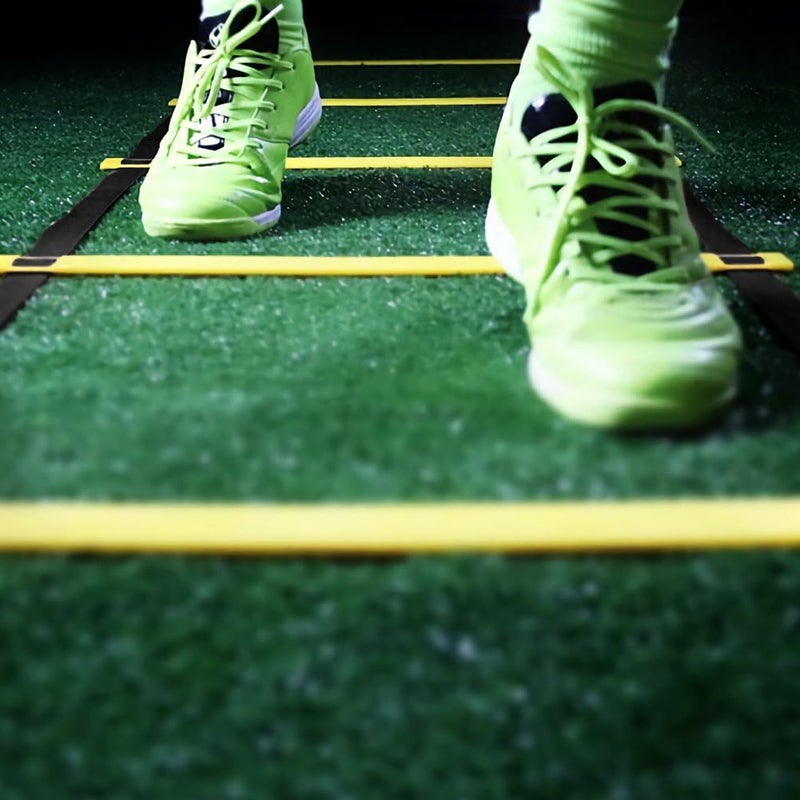 woobles Durable Speed Training Agility Ladder, Portable Footwork Exercise Tackle for Football Soccer Sports-3.5m7 - Rung Yellow - Image 4