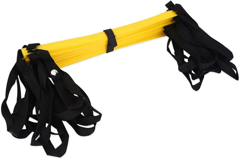 woobles Durable Speed Training Agility Ladder, Portable Footwork Exercise Tackle for Football Soccer Sports-3.5m7 - Rung Yellow - Image 3