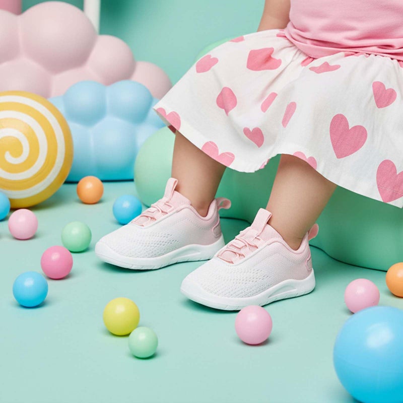 Morendl Toddler Sneakers Baby Slip On Walking Shoes Non-Slip Breathable Boys & Girls Running Shoes Infant Tennis Shoes White Pink 7 Toddler - Image 2
