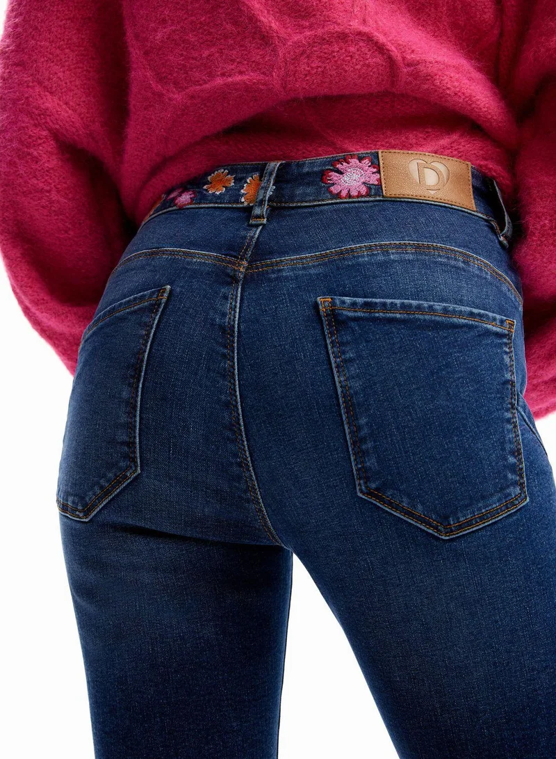 DESIGUAL Embroidered Floral Skinny Jeans