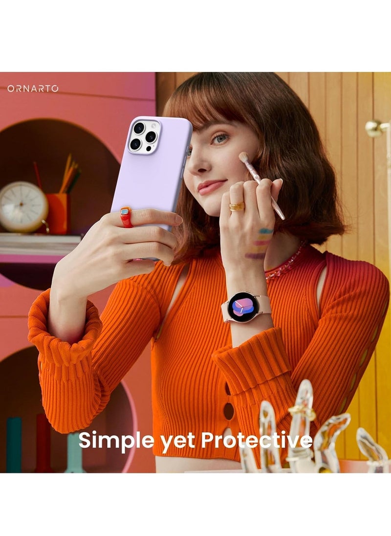 JAJEEK "Premium Soft Liquid Silicone Case for iPhone 16 Pro – Silky Soft Touch Full-Body Protective Bumper (Lilac)" - Image 3