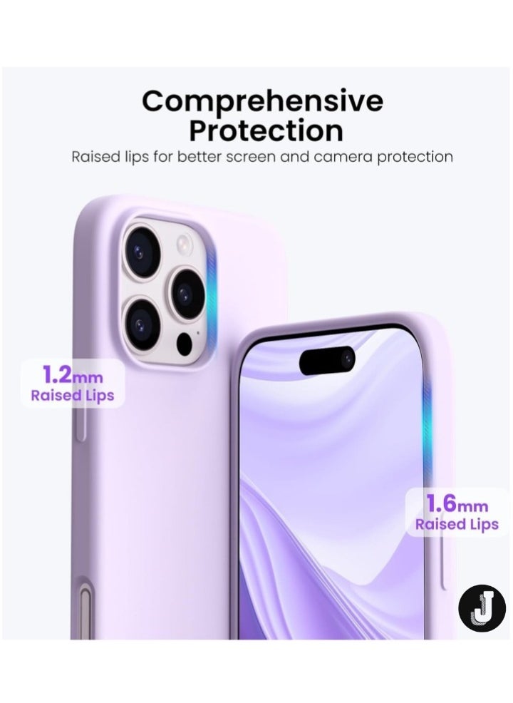 JAJEEK "Premium Soft Liquid Silicone Case for iPhone 16 Pro – Silky Soft Touch Full-Body Protective Bumper (Lilac)" - Image 5